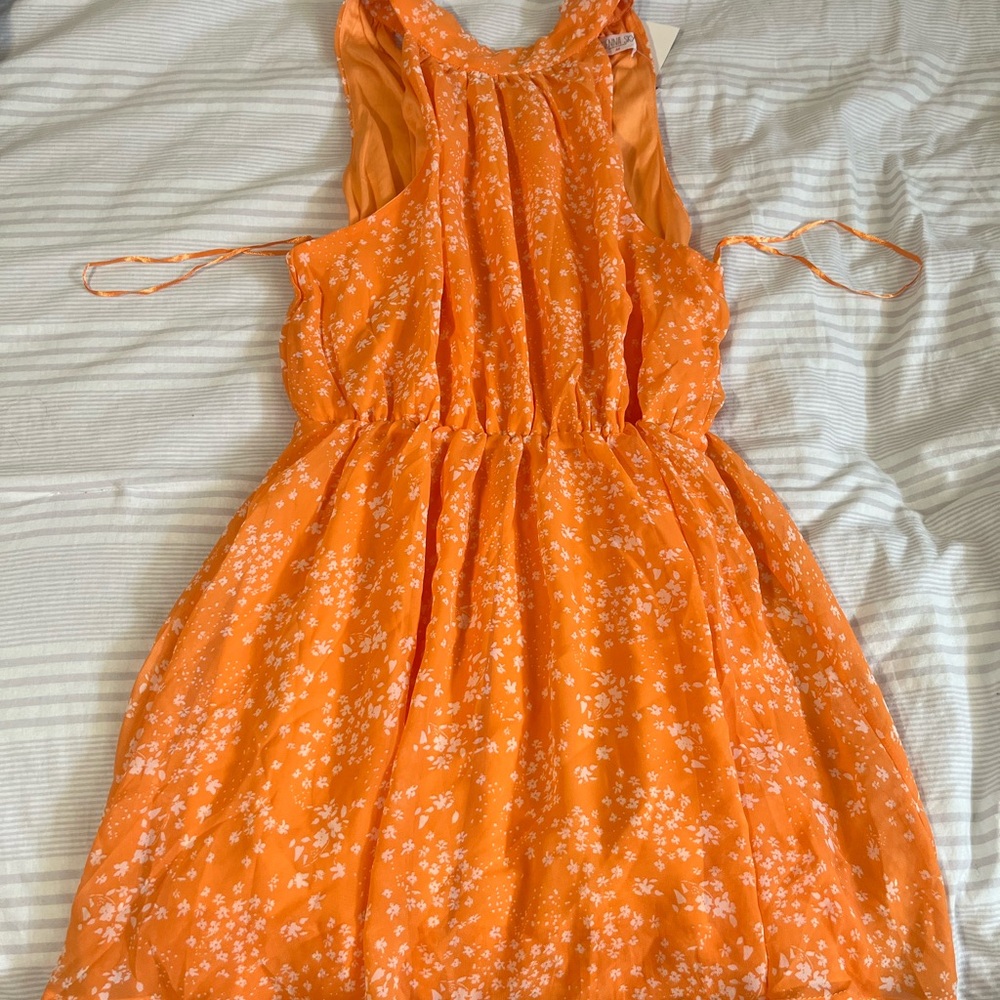 Sienna Sky Orange Floral Mini Dress